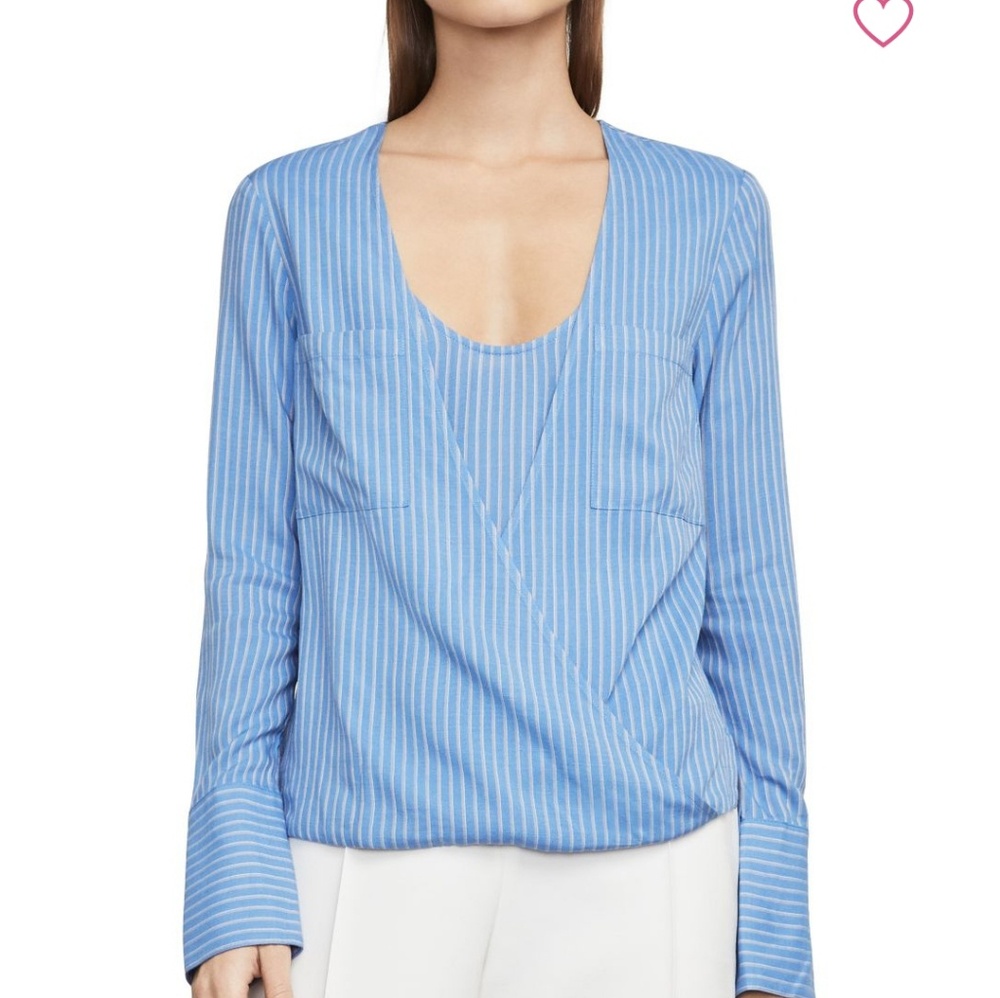 NWT Bcbgmaxazria Ginevra high-low wrap front top